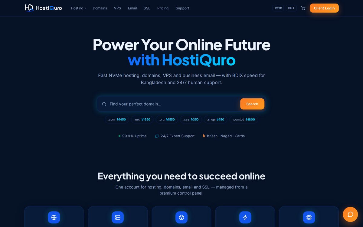 HostiQuro website